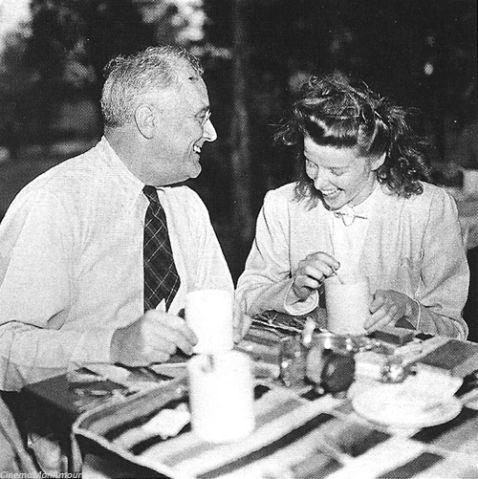 Franklin Delano Roosevelt and Katharine Hepburn, 1940.